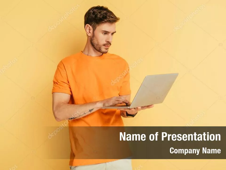 Orange Man With Laptop
