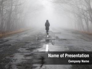 Leaving Woman PowerPoint Template