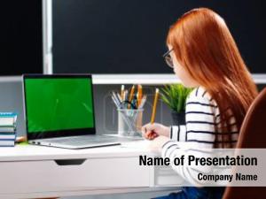 Long Distance Computer Education PowerPoint Template