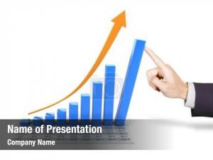 Chart composite rising hand pushing PowerPoint Template