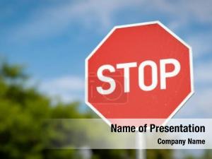 Stop Road Sign PowerPoint Template