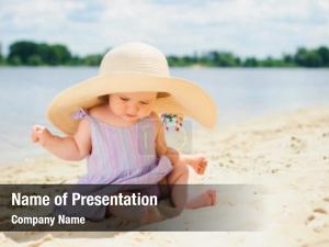 Baby on Beach PowerPoint Template