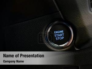 Green Start Engine Button PowerPoint Template