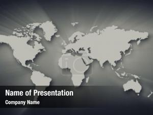 Gray World Map PowerPoint Template