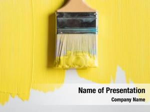 Yellow Paint Brush PowerPoint Template