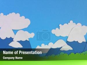Mountains and Clouds Paper Art Style PowerPoint Template