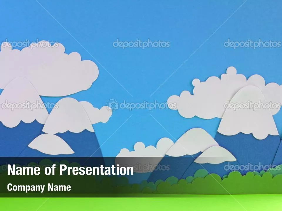 Mountains and Clouds Paper Art Style