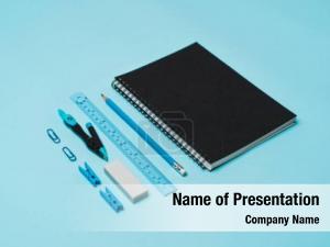 Pencil Ruler and Notebook PowerPoint Template