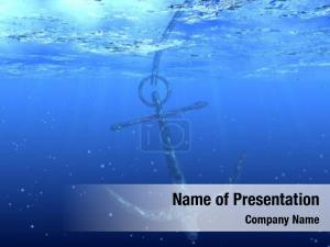 Anchor Under Blue Ocean PowerPoint Template