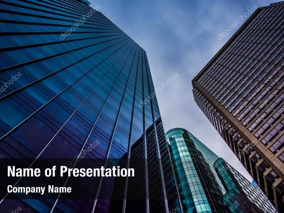 Looking up at Business Buildings in Downtown