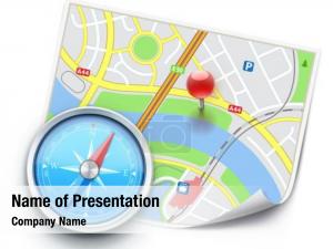 Compass and Road Map PowerPoint Template