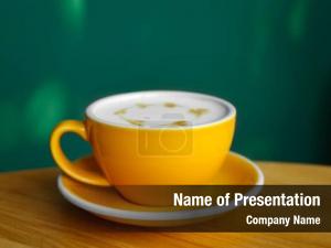 Yellow Cup and Saucer PowerPoint Template