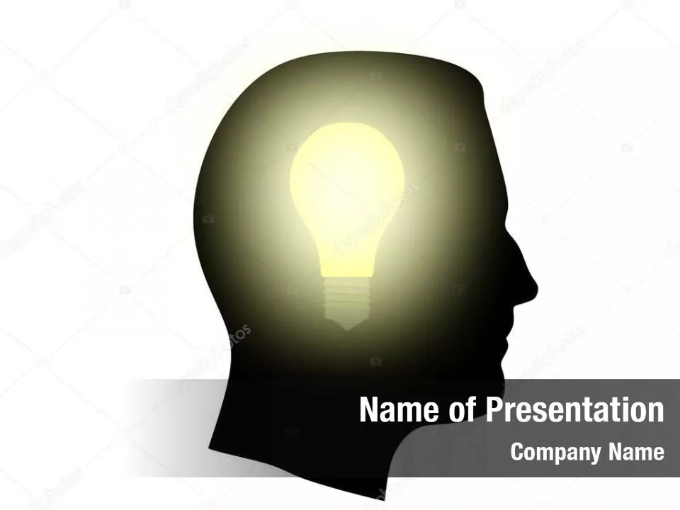 Bulb with Silhouette Human Head