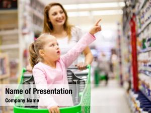 Mom And Daughter Shopping Cart