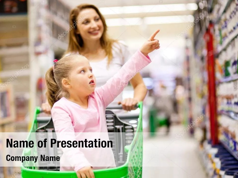 Mom And Daughter Shopping Cart