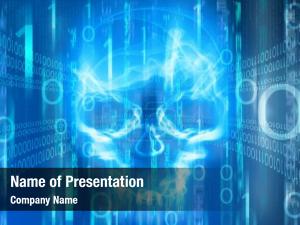 Digital Abstract Background with Skull PowerPoint Template