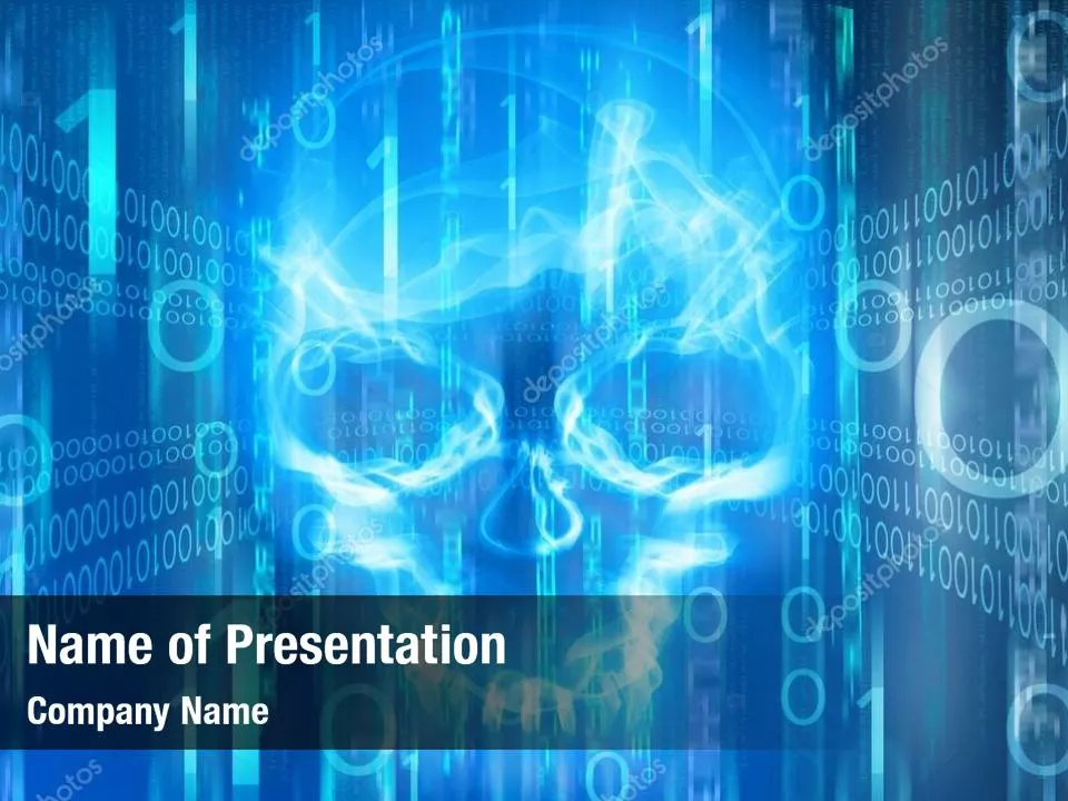 Digital Abstract Background with Skull