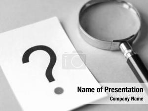Question Mark with Magnifying Glass PowerPoint Template