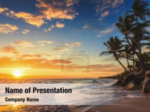 Sunset On The Tropic Island PowerPoint Template