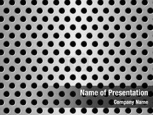 Perforated Metallic Surface with Plate Abstract PowerPoint Template