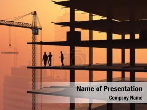 Construction Workers Silhouettes PowerPoint Template