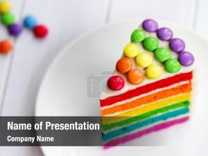 Rainbow colorful slice layer cake