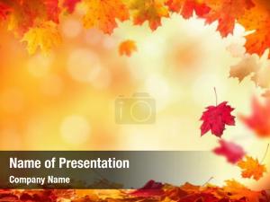 Red and Yellow Autumn Leaves PowerPoint Template