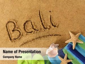 Written word bali sandy beach,