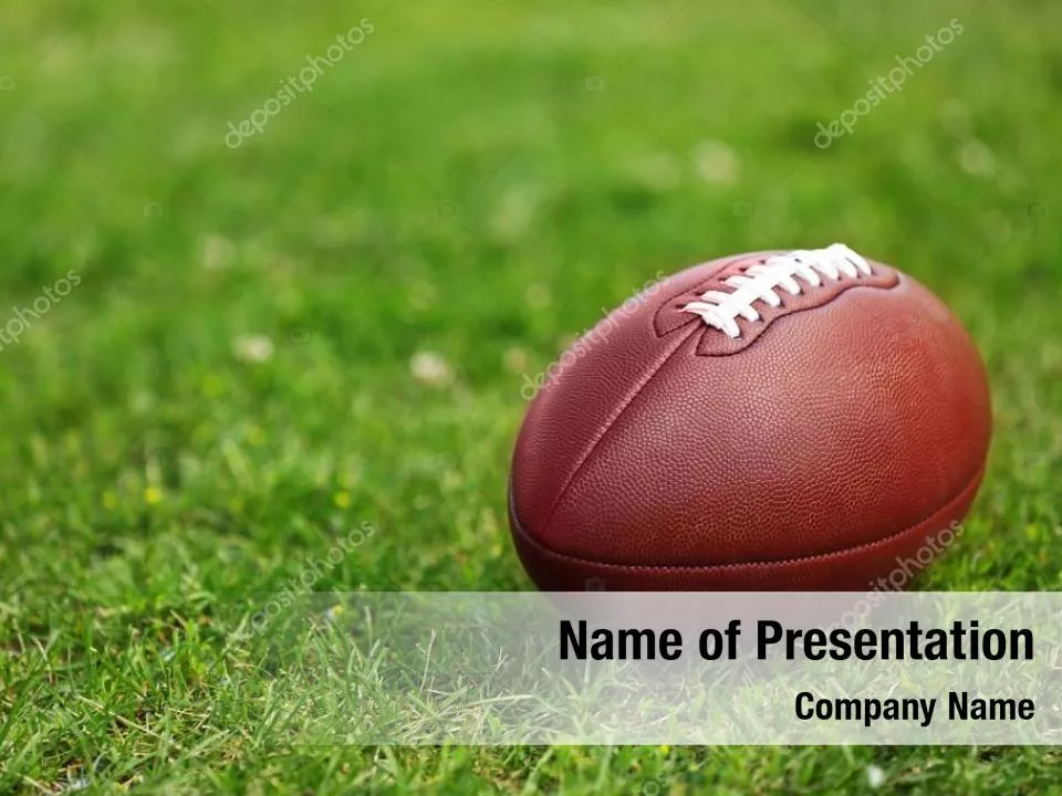 American Football In A Green Grass