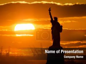 Sunset of Liberty PowerPoint Template